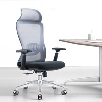 Chaise de bureau ergonomique en maille avec soutien lombaire, chaise pivotante réglable pour le bureau à domicile