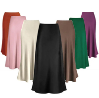 Jupe longue élégante en satin doux et lisse pour femme, taille haute, tendance été, idéale pour le bureau