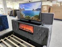PZCN HOME Lits modernes de luxe capitonnés et confortables avec téléviseur intelligent, tailles King, Queen et Full