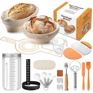 Kit complet de fabrication de pain au levain maison - Ensemble de démarrage DIY avec cocotte hollandaise, panier à levain et outils - Coffret cadeau idéal pour débutants - Product Image 5