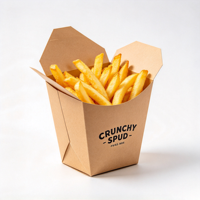 Boîte à frites personnalisée imprimée, en papier kraft de qualité alimentaire, emballage à emporter, vente en gros, usine