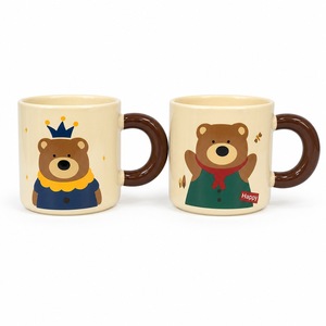 Tasse en céramique à paroi épaisse, finition brillante, avec poignée marron et logo personnalisé motif ours de dessin animé, pour <span class=keywords><strong>caf</strong></span>é et hôtel, vente en gros - Product Image 2