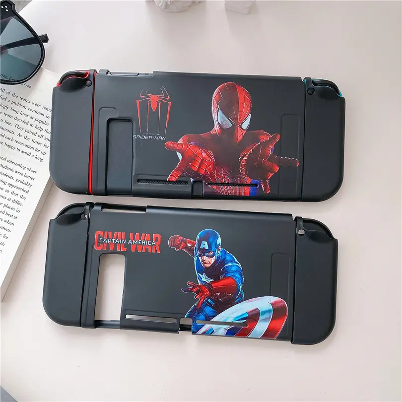 Marvel Spider Man Amerika Captain Cool Design Handgreep 3d Staande Voor Nds Switch Bescherming Zachte Huid Groothandel Hoge Kwaliteit