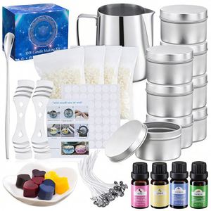 Bulk Non-Toxic Scented Cotton Wick Candle Making Kits Jar Luxury <b>Empty</b> <b>Gift</b> <b>Boxes</b> Embossing Printed Customizable Shape - Product Image 1