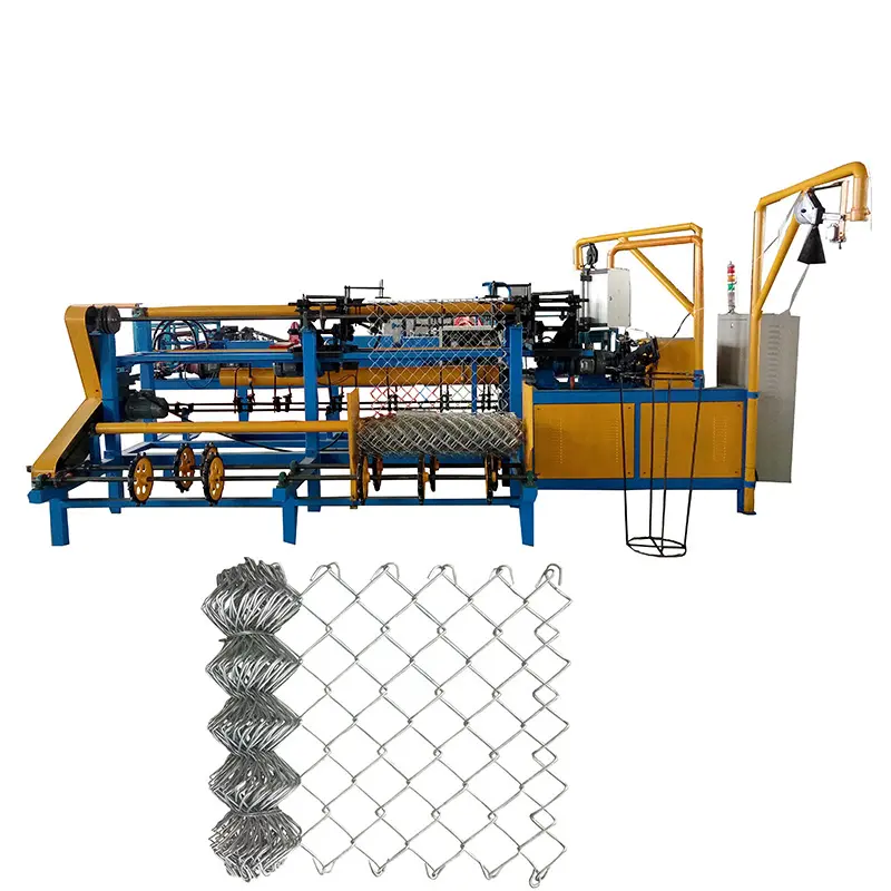 Örgü boyutu (25mm-100mm) PVC kaplı ve galvanizli oto zincir bağlantı tel örgü yapma makinesi