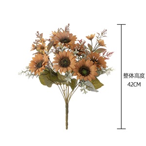 Ramo de Girasoles Artificiales con Diseño de Viento y Sol Otoñales para Decoración del Hogar o Bodas, 10 Pulgadas, Jarrón Blanco Incluido - Product Image 4