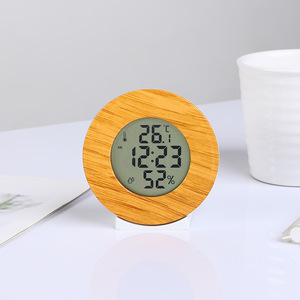 Grand écran affichage numérique créatif électronique réveil bambou motif température humidité Instrument ABS pour la vie à la maison - Product Image 6