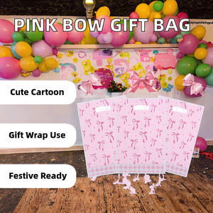 Bolsa de Plástico Rosa con Lazo de Dibujos Animados DAMAI al por Mayor, Linda Bolsa Pequeña para Regalos, Joyería, Ropa, Ideal para Halloween y Navidad - Product Image 2