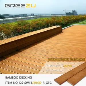 Greezu Revêtement de sol extérieur en bambou Eco forest platelage en bambou Couvre-plancher en bambou carbonisé