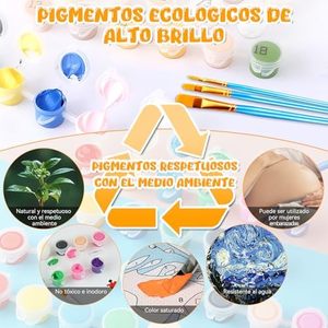 Kit de Pintura Acrílica por Números para Adultos, 40x50cm, Paisaje Pintado a Mano, Ecológico, Moderno, con Lienzo Enrollado Antiarrugas y <span class=keywords><strong>Pinceles</strong></span> - Product Image 4