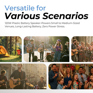 דיוק Pro אודיו cmb15auh 120w 15 אינץ 'טרלי רמקול סוללה אלחוטית פלסטיק חיצוני רמקול פעיל - Product Image 4