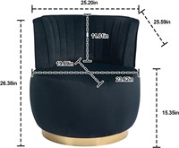 Ensemble de 2 fauteuils pivotants à 360°, fauteuils d'appoint modernes en velours, confortables et rembourrés, base en métal doré, pour salon et chambre à coucher
