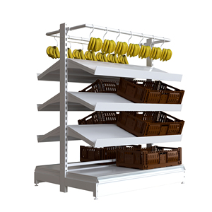Étagères de supermarché métalliques multicouches les plus vendues, unité d'étagérage en acier réglable pour allées avec barrière de sécurité pour hypermarché - Product Image 4