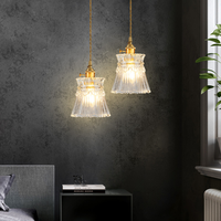 Lampe suspendue de chevet en cuivre de style américain, petite, de luxe, pour café, bar, restaurant, style postmoderne