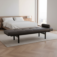 Banc de luxe portable au design moderne et épuré, en cuir PU, style italien, pour hôtel, pied de lit, restaurant, chaise ou pouf