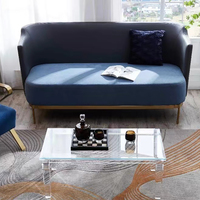 Table basse carrée en acrylique, table à thé en verre trempé ultra-transparent, table centrale transparente, mobilier de maison moderne et minimaliste