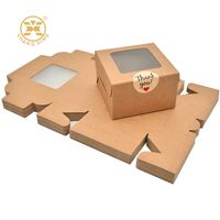 Petit emballage de pâte Friandise à pâtisserie Boîtes à beignets quotidiennes personnalisées 6X6X4 Mini à emporter Donut Mochi brun Boîte à gâteaux 1 douzaine