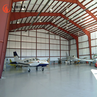 Hangar préfabriqué en acier soudé sur mesure, conforme aux normes ASTM, à grande portée, pour l'entretien des avions à l'aéroport
