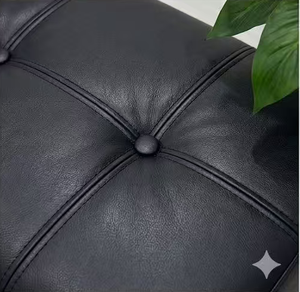 Sofá de Cuero Negro Moderno para Sala de Estar, Muebles de Lujo con Tapizado Tipo Biscuit, Sofá Reclinable Funcional con Asiento Profundo - Product Image 4