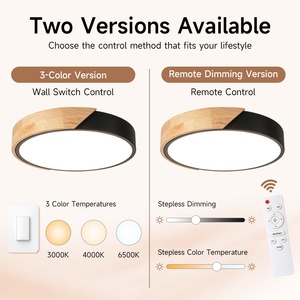 Lampada da Soffitto Moderna in Legno Dimmerabile 30W 50W 70W, 3 Temperature di Colore, Telecomando, Plafoniera Rotonda per Camera da Letto, Luci LED da Soffitto - Product Image 4