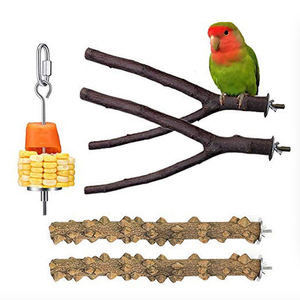 Plateforme en bois naturel, jouets pour perruches, accessoires pour cage à oiseaux, perchoir pour oiseaux, perchoir pour perruches - Product Image 5