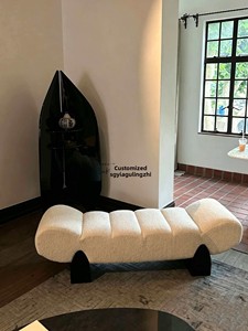 Taburete Otomano Nórdico <span class=keywords><strong>de</strong></span> Madera Maciza con Diseño Creativo y Tapizado para Sala <span class=keywords><strong>de</strong></span> Estar, Vestidor, Dormitorio, <span class=keywords><strong>Banco</strong></span> para Cambiar Zapatos o para el <span class=keywords><strong>Pie</strong></span> <span class=keywords><strong>de</strong></span> la <span class=keywords><strong>Cama</strong></span> - Product Image 1