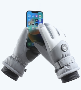 Gants de motoneige chauds et coupe-vent épais en polaire d'hiver pour hommes et femmes, gants de <span class=keywords><strong>ski</strong></span> antidérapants pour le snowboard et l'extérieur, avec LOGO personnalisé - Product Image 2