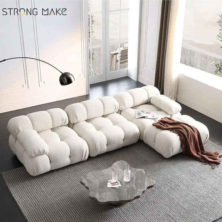Vente en gros de canapés modernes de loisirs, meubles de Salon en forme de l, canapé de Salon modulaire en peluche, canapé Mario Bellini