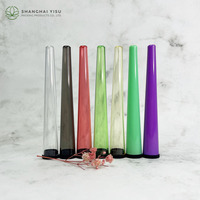 Tube d'affichage conique coloré en plastique résistant aux enfants personnalisé de 116mm Tube anti-odeur Tubes roulés à couvercle anti-pop emballage avec couvercle