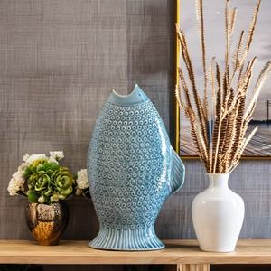 Bình cá gốm nhiệt độ cao đơn giản trang trí cổ điển đồ trang trí tiền sảnh nhà quà tặng ngày lễ - Product Image 3