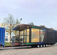 Maison conteneur en verre préfabriquée moderne de 40 pieds, petite maison alimentée par énergie solaire pour Airbnb, bureau ou hôtel