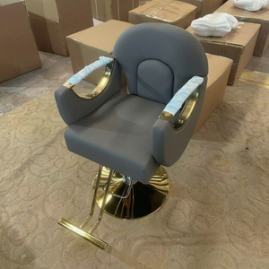 Silla de Barbero Hidráulica Reclinable Dorada de Lujo para Todo Uso, Directo de Fábrica, para Salón de Belleza y Peluquería - Product Image 1