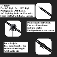Photographie Vidéo Studio Salle Film Film Photo Shooting Soft Box Lumière Trépied Support Croix Bras Tige Avec Roue Télescope Sac De Sable
