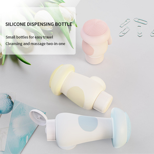 Portable Shower Outdoor Silicone Travel <b>Bottle</b> 3pcs Set Mini Squeeze <b>Bottle</b> with Suction Cup Clean <b>Brush</b> Travel Kit for Ladies - Product Image 2