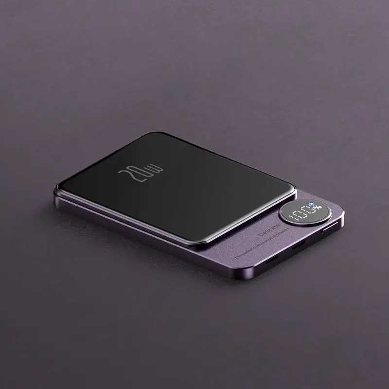 Banque d'alimentation magnétique sans fil avec haute capacité PD 20W sans fil 15W affichage LED de charge rapide pour iPhone