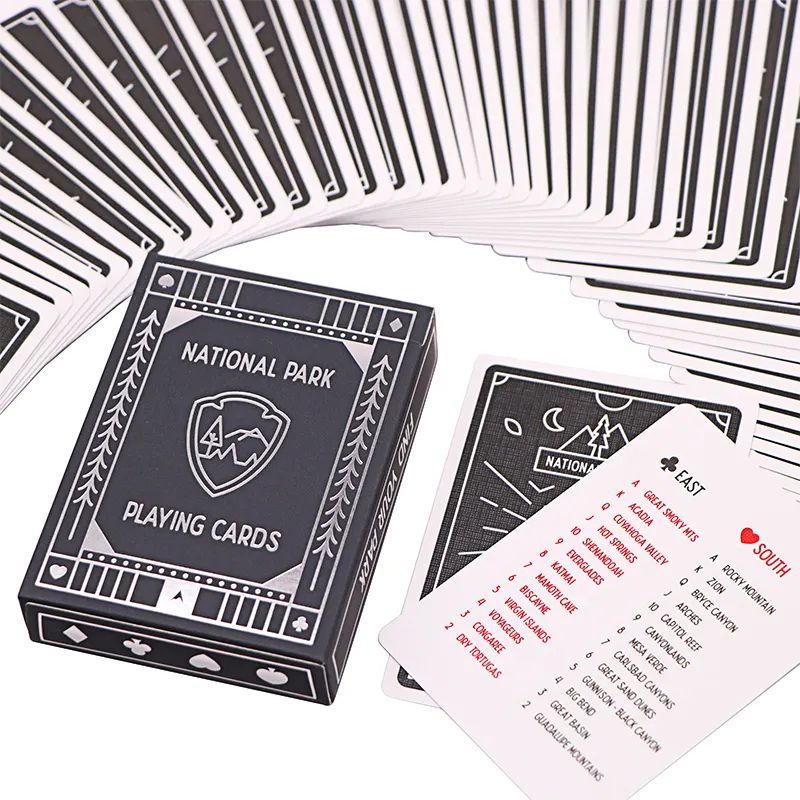 Cartes de Poker personnalisées avec Logo imprimé, 280 g/m², papier à noyau bleu, carte à jouer noire
