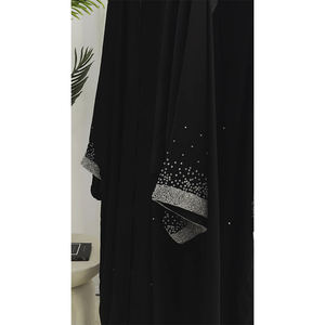 <span class=keywords><strong>Habib</strong></span> 奢华钻石袖长袍伊斯兰女式两件套开襟连衣裙批发豪华长袍套装 - Product Image 6