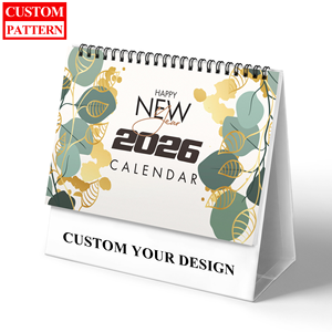 Promotion Custom Photo Frame Calendar Office Gift Saddle Stitch Spiral Binding Daily Monthly Printing Wall Desk Calendar 2026