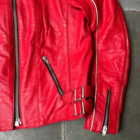 Veste de course vintage rouge de haute qualité sur mesure pour hommes, cuir véritable, patchs en chenille, broderie, style vintage, chaquetas