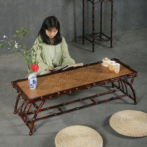 <b>Bamboo</b> Woven Tea <b>Table</b> Tang Style Low Coffee <b>Table</b> Chinese Design Handmade Antique Look For Sitting Cross Legged - Product Image 2