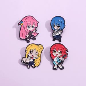 Chic <span class=keywords><strong>Manga</strong></span> inspirado en el Anime Bocchi <span class=keywords><strong>Rock</strong></span> guitarra broche lindo cómic chicas solapa insignia Musical esmalte pines recuerdos fundición técnica - Product Image 1