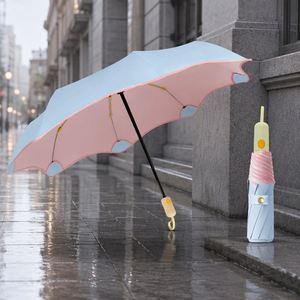 Nouvel Arrivage Parapluie Pliant Automatique à Trois Plis Motif Lotus Coloré avec Logo Personnalisé Mignon Vente en Gros - Product Image 2
