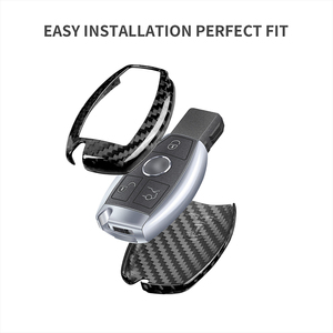 Guscio Portachiavi in Fibra di Carbonio per Mercedes Benz Classe A B <span class=keywords><strong>C</strong></span> E CLA, Cover per Chiave Smart T-carbon, Accessori Auto - Product Image 3
