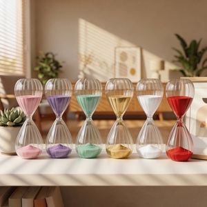 Elegant Patterned Glass Hourglass Timer for Home Decoration, Office <b>Desk</b>, Study Room, Birthday Gifts, Sand <b>Clock</b> Modern Style - Product Image 4