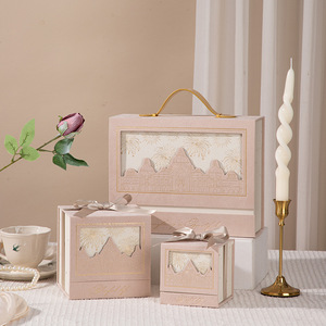 Caja de regalo de Castillo de ante de lujo europeo, caja de dulces de compromiso de boda portátil ligera para cajas de papel de San Valentín - Product Image 6