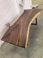 Nouvelle grande table de bureau en bois massif de style européen, plateau de table en bois naturel à bords bruts, mobilier de bureau, plateau de table à manger
