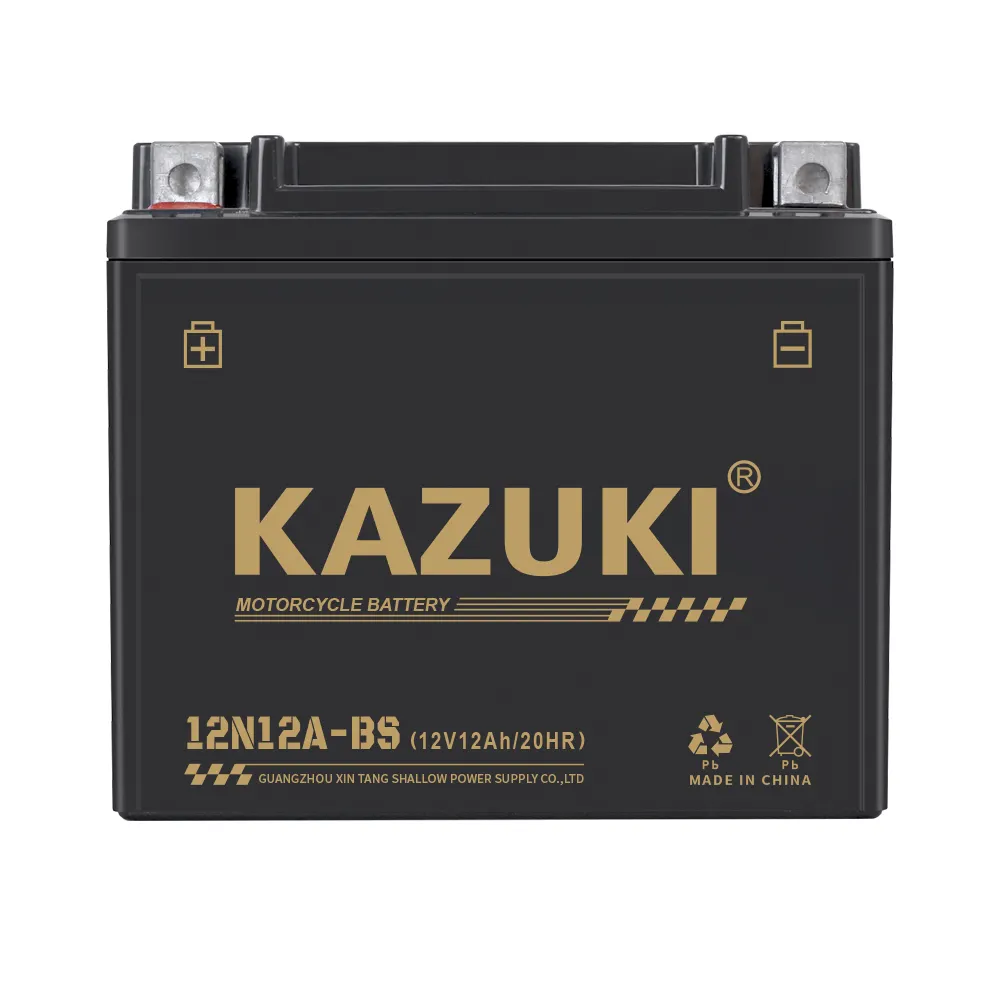 KAZUKI 12AH Wholesales Long Cycle Life Motorcycle accessories baterai sepeda motor 12V12AH Gel Motorcycle battery