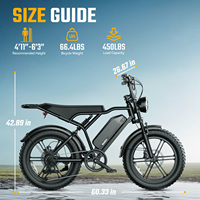 Prix de Gros Vélos Électriques 7 Vitesses 20 Pouces Vélo Fat V20 PRO E-Bike pour Adultes Pneu Gros VTT Électrique Vélos Hybrides V20 Fatbike
