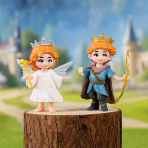 Llaveros con Figuras de Pareja de Príncipe, Princesa y Ángel, Adornos Miniatura, Decoraciones de Dibujos Animados para Coche, Material PVC - Product Image 3