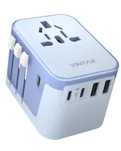 VINTAR Universal Travel Charger Power Adapter Socket EU AUS UK US Plugs With 3 USB-C And 2 USB